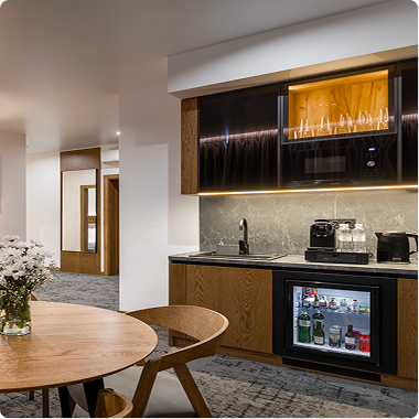 Private kitchen area with induction hob